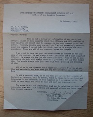 Early 1944:Letter Sq. Cdr to Surdez parents regretting  his MIA