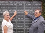 Jane and 'Bill' Binnebose at the plaques in the Memorial 